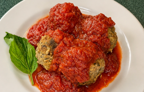 Meatballs Covered in Homemade Marinara Sauce